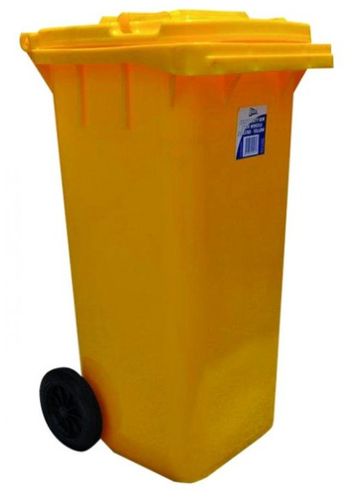 EDCO HEAVY DUTY BIN WITH WHEELS YELLOW - 120L