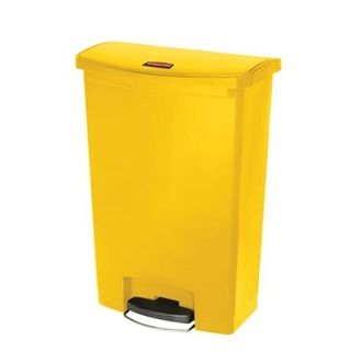 RUBBERMAID SLIMJIM STREAMLINE 90lL STEP FRONT YELLOW