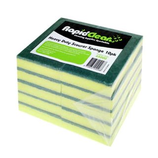 RAPIDCLEAN HEAVY DUTY SCOURER SPONGE (10 PACK)