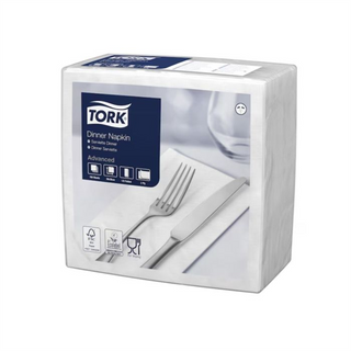 TORK EDGE EMBOSS WHITE DINNER NAPKINS