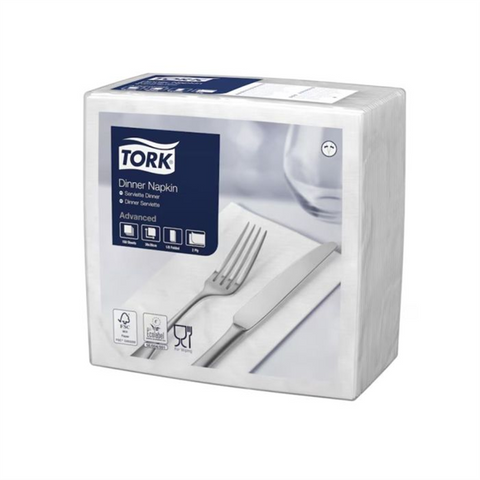 TORK EDGE EMBOSS WHITE DINNER NAPKINS