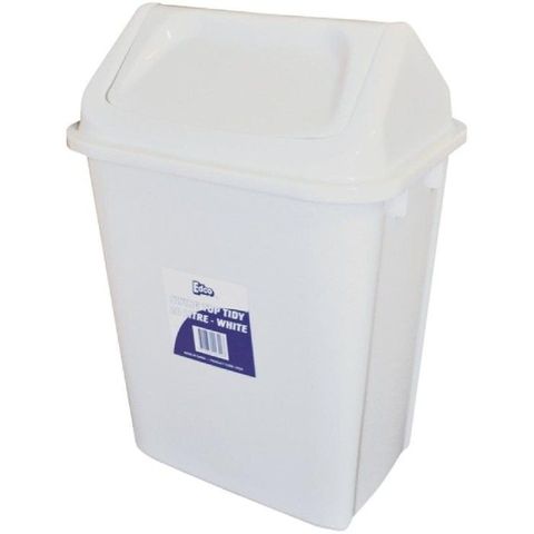EDCO BIN 20 LTR WHITE FLIP