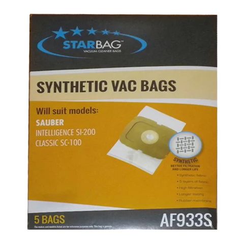 CLEANSTAR AF933S SYNTHETIC SAUBER VAC BAGS (5 PACK)