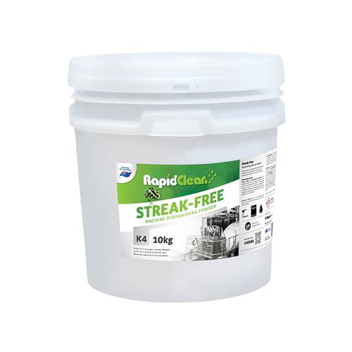 RAPIDCLEAN STREAK-FREE DISHWASHER POWDER 10KG BUCKET