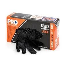 PARAMOUNT NITRILE BLACK PF DISPOSABLE GLOVE (LARGE)