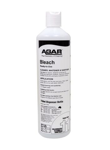 #11 AGAR SCREEN PRINTED BOTTLE BLEACH 750ML
