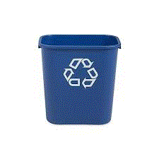 RUBBERMAID BLUE WASTEBASKET - RECYCLING