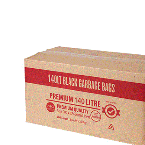 140 LITRE EXTRA HEAVY DUTY PREMIUM BLACK GARBAGE BAGS