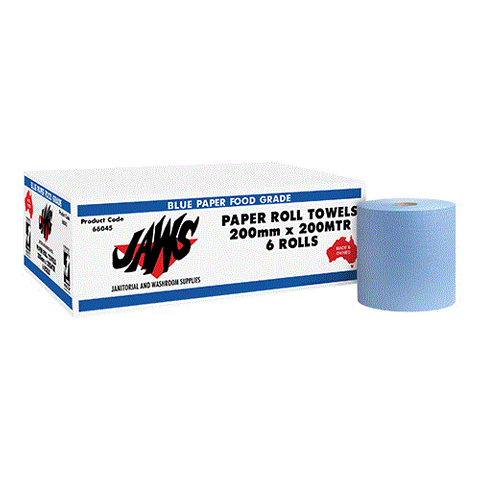 ROYAL TOUCH JAWS - BLUE AUTOCUT HAND TOWEL - 200 METERS X 6 ROLLS