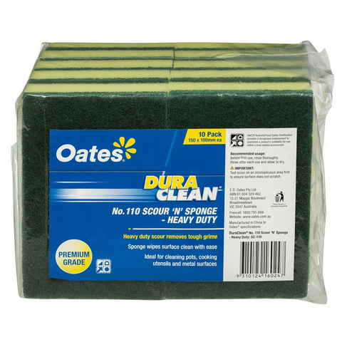 OATES DURACLEAN NO.110 SCOUR N SPONGE - 15 PACK