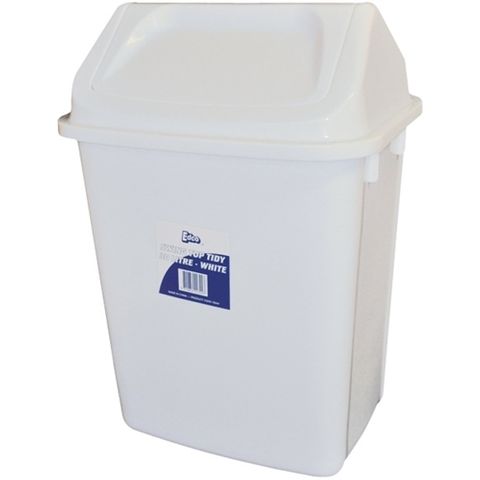 EDCO SWING TOP TIDY 30L - WHITE