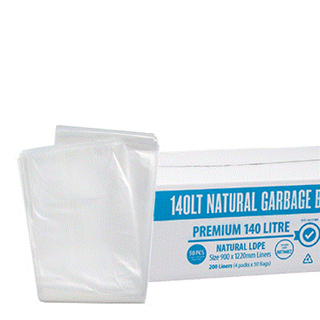 AUSTAR 140L PREMIUM CLEAR NATURAL GARBAGE BAGS