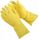 THRIFTY YELLOW FLOCK LINED RUBBER GLOVES - SMALL