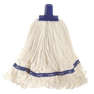 SABCO 350G - WHITE WITH BLUE BAND - ULTIMATE MICROFIBRE ROUND MOP HEAD ( SAB34054B ) - EACH