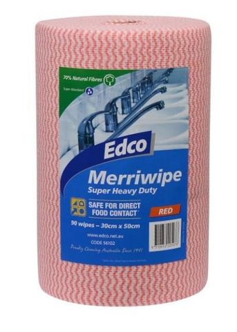 EDCO MERRIWIPE ROLL RED -(56102) -45MTR -ROLL