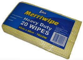 EDCO MERRIWIPE HEAVY DUTY PACKET -(19703) -YELLOW - (45 X 60CM) -20-PKT