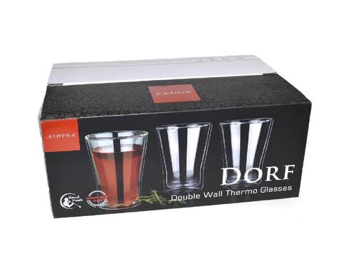ATHENA DORF 250ML DOUBLE WALL THERMO GLASS - 6 PACK - GDG-03.25/6 - BOX