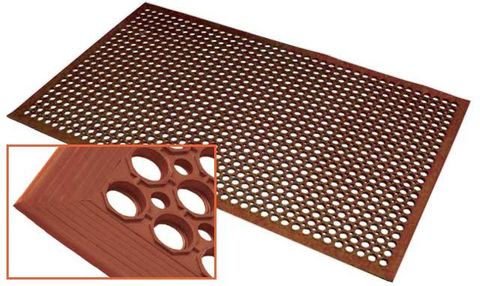 SAFETY CUSHION GREASE MAT TERRACOTTA ( HONEYCOMB DESIGN ) 90 cm X 150 cm - MAT - Each