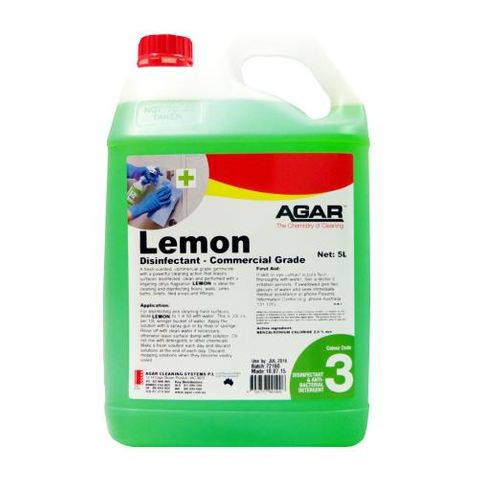 AGAR LEMON DISINFECTANT/DEODORISER/CLEANER 5L