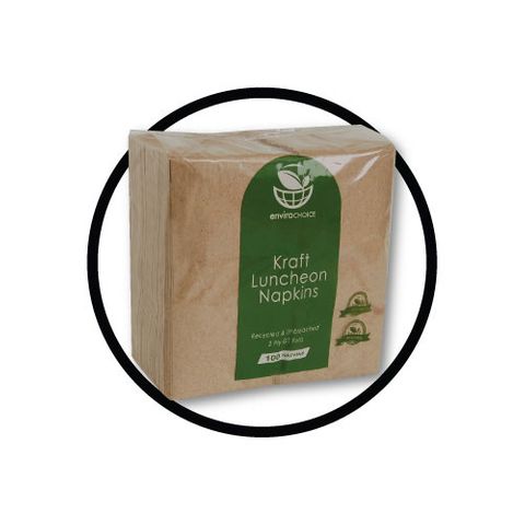 ENVIRO CHOICE LUNCH 2PLY GT FOLD KRAFT NAPKIN - EC-NL0116 - 2000 - CTN