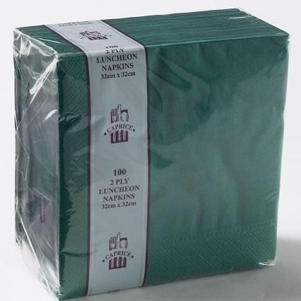 CAPRICE LUNCH 2PLY PINE GREEN NAPKIN - 100 - PKT