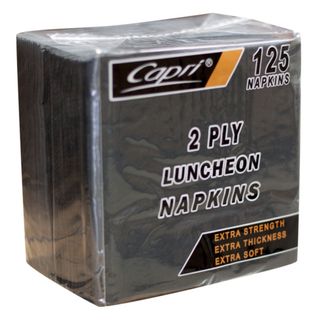 CAPRI LUNCH 2PLY BLACK NAPKINS - 125 -PKT