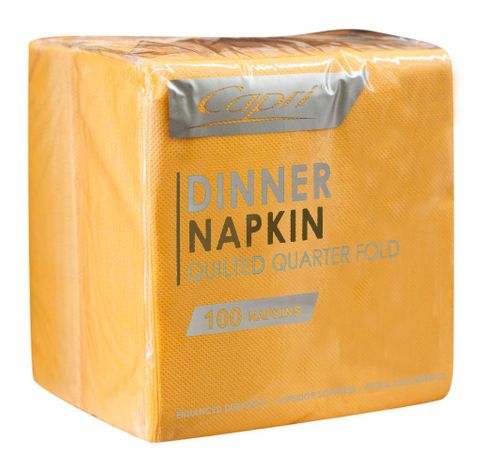 CAPRI DINNER QLTD QTR FOLD GOLD NAPKIN - 1000 - CTN