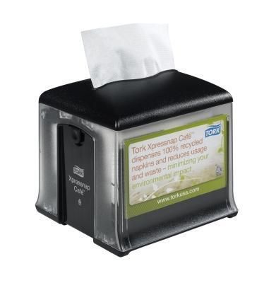 TORK N10 CLEAR / BLACK CAFE NAPKIN DISPENSER - EACH