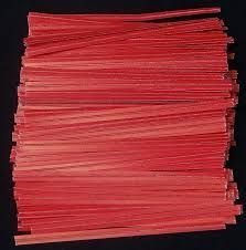 3" ( 75MM ) PAPER TWIST TIES - RED - PKT - 1000 TIES