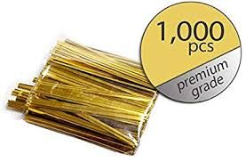 3" ( 75MM ) PLASTIC TWIST TIES - GOLD - PKT - 1000 TIES