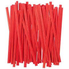 3" ( 75MM ) PLASTIC TWIST TIES - RED - PKT - 1000 TIES