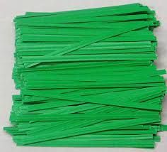 3" ( 75MM ) PLASTIC TWIST TIES - GREEN - PKT - 1000 TIES