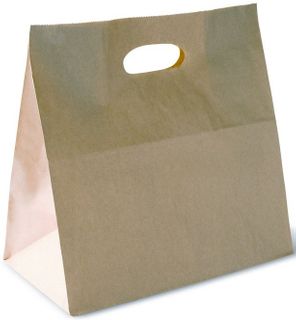 DETPAK BROWN PAPER CARRY BAG - D BAG (DIE-CUT HANDLE) 280X280+150MM(G) C040S0010 - 500 - CTN