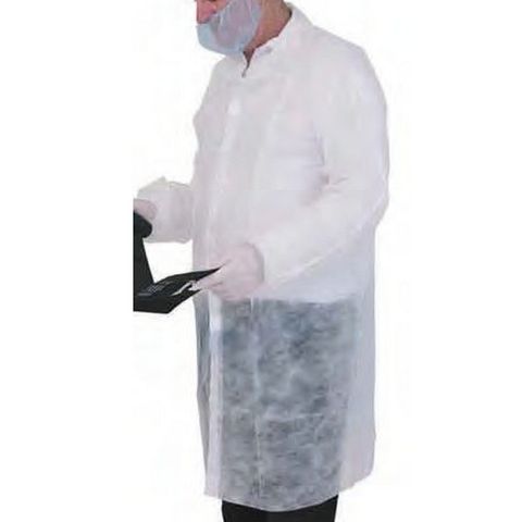 PRO-VAL LAB COAT - WHITE - NO POCKETS - 50 -CTN