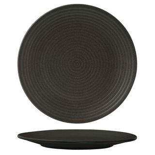 ZUMA CHARCOAL ROUND COUPE PLATE RIBBED 310MM - 90973 - 9 - CTN