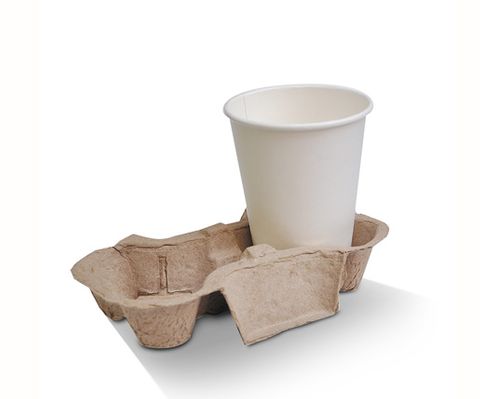 ECOWARE 2 CUP EGG BOARD DRINK HOLDER / CARRY TRAY - GBB02F -  400 - CTN