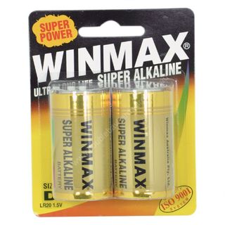 WINMAX ALKALINE D SIZE BATTERIES - 2 PACK