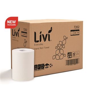 LIVI 7202 EVERYDAY 1PLY 80MTR ROLL TOWEL - SINGLE ROLL