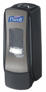 PURELL ADX - 7 MANUAL PUSH-STYLE CHROME & BLACK SANITISER DISPENSER FOR PURELL ANTISEPTIC FOAM - 6 - CTN ( 8728-06 )