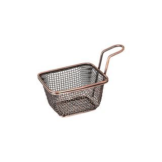 TRENTON MODA BROOKLYN RECTANGULAR SERVICE BASKET - ANTIQUE COPPER - 100MM X 90MM X 60MM H - 73710-AC - EACH