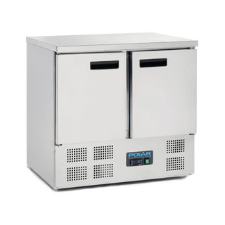 POLAR G-SERIES DOUBLE DOOR COUNTER FRIDGE - STAINLESS STEEL 240L - U636-A - EACH ( SPECIAL ORDER FREIGHT APPLIES )