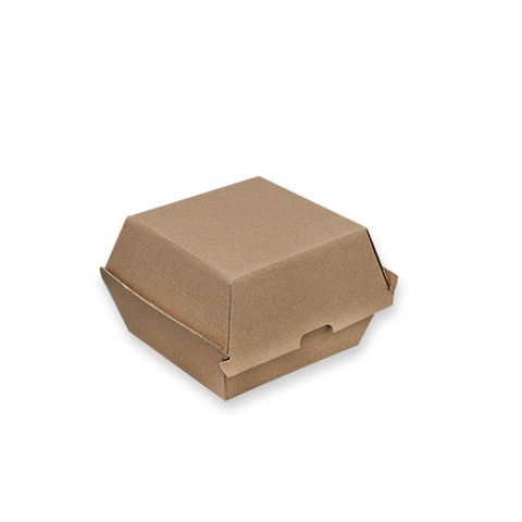 FUTURE FRIENDLY KRAFT CORRUGATED BOARD BURGER BOX 105 x 105 x 85mm - PBBB - 250 - CTN ( 5 X 50 / slv )