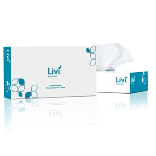 LIVI 1301 ESSENTIALS HYPOALLERGENIC FACIAL TISSUE 2PLY 100S - 48 - CTN