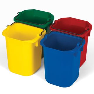 RUBBERMAID DISINFECTING PAILS - 4 PACK OF 4.8L PAILS - 1 x Blue, 1 x Red, 1 x Green, 1 x Yellow - FG9T8301 - SET