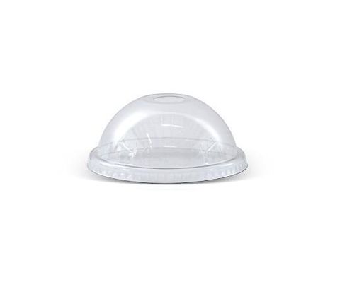 GREENMARK CLEAR PET RECYCLABLE DOME LID WITH HOLE - 14 / 16 / 20 / 24oz ( 98mm dia ) - DL98H - 100 - SLV