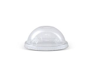 GREENMARK CLEAR PET RECYCLABLE DOME LID WITH HOLE - 14 / 16 / 20 / 24oz ( 98mm dia ) - DL98H - 100 - SLV
