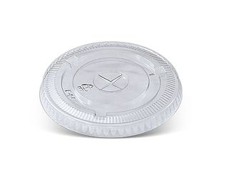 GREENMARK CLEAR PET RECYCLABLE FLAT LID WITH X SLOT - 10 / 12oz ( 84mm dia ) - FL84PET - 1000 - CTN