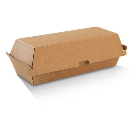 GREENMARK BROWN CORRUGATED BOARD HOT DOG BOX - 208 x 70 x 75mm - PCB4 - 200 - CTN