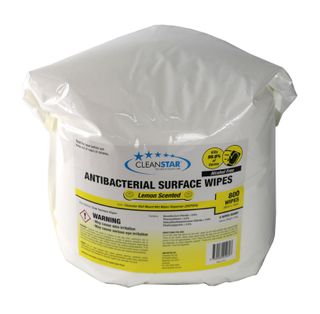 CLEANSTAR ANTIBACTERIAL SURFACE WIPES LEMON SCENTED ( NON-ALCOHOL ) - 800 WIPES X 2 ROLLS - CTN
