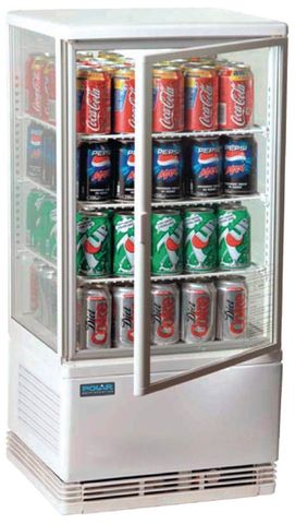 POLAR C-SERIES 4 SIDED GLASS DOOR BEVERAGE DISPLAY FRIDGE - 428mm W x 386mm D x 885mm H - G619-A - EACH